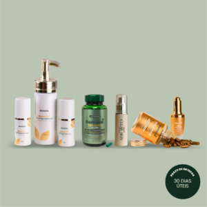 COMBÃO MALUCO: MELAPROMAX + Melapro + Clear Skin + Tônico e Cápsulas Goldhair