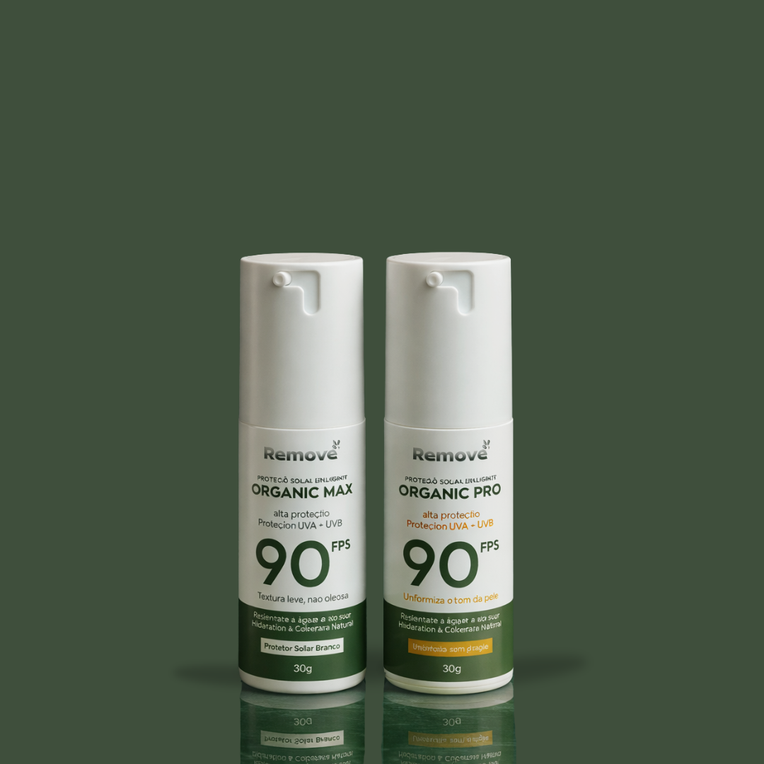 Protetor Solar Orgânico Versão Branca e Cor
